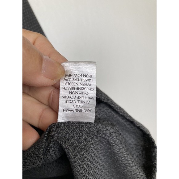 Calvin Klein Button Up Shirt Mens Size L Long Sleeve Gray Polka Dot Black Shirt - Picture 9 of 10